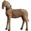 Nordic Style Rattan Plaited Article Pattern Resin Horse Table Decoration Brown Craft Ornaments For Home Furnishing Decor