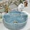 Flower shape jingdezhen hand maded crack ceramic bathroom washbasin