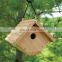 Low price easy clean customized wooden birdhouse kits easy to hang with attached cable from small branches or hooks