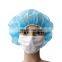 Disposable PP Non woven bouffant head cover Hair Net surgical doctor hat Round mob cap