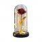 Wedding Decorations Red Artificial Roses in Glass Dome with LED Light for Lovers Girlfriend Wholesale