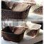 handmade storage basket made by straw with handles,wicker basket