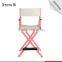 Elegant pink outdoor barber hairdressing makeup chair, aluminum nylon folding lightweight director chair wholesale