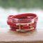 Fashion design charm custom bracelet mens leather bracelet for men