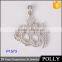 2015 Hot Sales 925 Silver Moon Start Pendant Necklace Engraved Jewelry