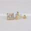 2016 United States style ladies' micro pave stud earring 925 silver jewelry wholesale