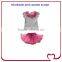 five hot pink flower outfit fluffy tutu skirt set for baby,fashion children clothing sets