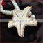 Natural starfish pendant with zircon pave on edge with pearl rhinestone jewelry