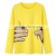 New design o neck long sleeve various color couple big hand printed t-shirt