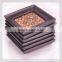 Round brown Wood tea coaster set with 6pcs