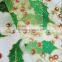 100% Polyester Christmas Flower Printed Organza Fabric for Christmas Decoration