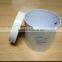 Small size custom printed cardborad paper round flower packaging box with ribbon handle