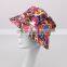 Lady Floral Print Bucket Hat Sun Cap