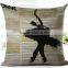 Square 45x45cm Cotton Linen colourful Painted One Side Printed Cushion Cover For Home Sofa Pillow Cover