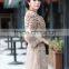 Long Women's 100% Real Rabbit Fur Coat with Fox Fur Cuff