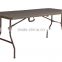 Brown color 6ft folding in half table with Rattan Design
