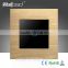 CE BS Approve New Arrival Wallpad 110-250V 1 Gang Touch Panel EU UK Gold Aluminium Metal Frame LED Touch Electrical Light Switch                        
                                                Quality Choice