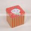 Lovely design square shape Christmas gift empty tin holiday tin boxes for wholesale customized