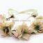 Elegant fabric rose flower bando lace-up flower headband