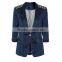 beautiful beaded high quality blue denim long women jeans jackets JXQ505