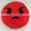 Home Textile Wholesale Custom Sew Red Angry Round Cushion Pillow Stuffed Plush Soft Toy