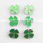 Four leaf lucky clover charm fit 8MM width leather bracelet (JP08)