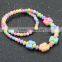 2016 Handmade Candy Color Children Lovely Beads Baby Kids Necklace Bracelet Jewelry Set