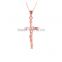 14K Solid Gold Jesus Cross Bright Charm Necklace