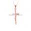 14K Solid Gold Jesus Cross Bright Charm Necklace