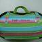 GC- Carrying handle stripes color pressed film Travel eva bra Case