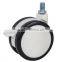2.5 inch brake threaded furniture caster wheel