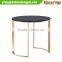 Gold finish 4 legged glass modern side table