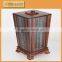 Painting Indoor Decorative Wooden Trash Can,Wooden Garbage Can