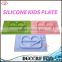 NBRSC Silicone Kids Plates Baby Food Mat Silicone Suction Placemat Happy Face Feeding Plate for Toddlers