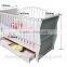 European Style New born Baby Bed, Wooden Baby Crib Multifunction Baby Crib Bed with Drawer