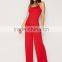 Fahsion wide legs elastic shoulder strappy wholesale jumpsuit for women