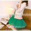 Summer Vintage Fashion Pleated Mini Skirts Sweet Girls Chiffon Waist Short Skirts+Belt Designer Fresh Color Cool Clothing