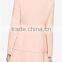 fashion women clothing OEM Front zipper bare pink Flounce Jacket Dress