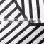 Wholesale Women Apparel Black and White One-shoulder Fashion Striped Silk Top(DQE0398T)