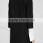 Wholesale Ladies Apparel Stand Collar Light Padded Shoulders Black Wool Coat(DQE0358C)