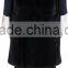 Women Black Round Neck Mink Fur Bottom Vests Customized
