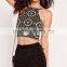 wholesale ladies khaki tile racer sexy crop tops  OEM service