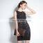 Maxnegio guangzhou clothing manufacturer vfemage with gold eyelet ladies casual dress