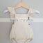 0-24 Months Boutique Toddlers Girl Sleeveless Plain White Linen Baby Romper