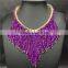  express tassel resin plastic beads multicolor statement necklace jewelry