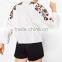 Runwaylover EY2383B Women New Fashion 2017 Loose Embroidery Blouse