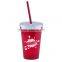 USA Made 16 oz Insulated Tumbler With Straw And Lid - double-wall, BPA/BPS-free and comes with your logo