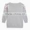 2017 Custom Girls' Knit With Beads Design Sweater Top