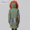 High quality oem lady fashion good quality orange coat real fox fur collar coat