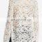 CHEFON Romantic casual sheer floral lace flare trapeze long sleeve european lace blouses fashion 2016 latest